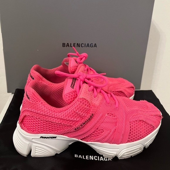 Balenciaga Phantom Monocolor Mesh Trainer Sneakers In Pink Fluo White - Picture 5 of 14